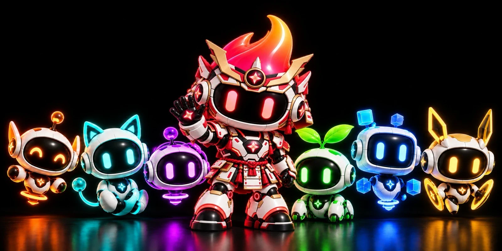 Sparky with the agents of a desk